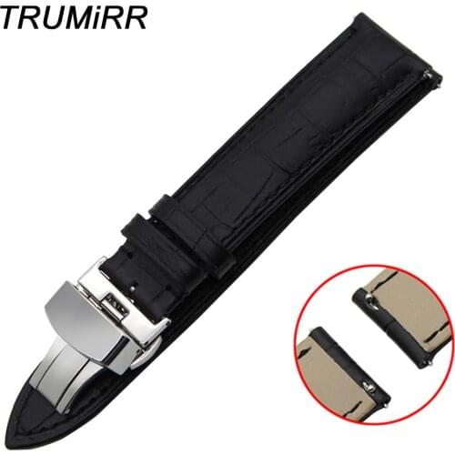 18mm 20mm 22mm Quick Release Watchband Genuine Leather Strap for Omega Men Women Watch Band Butterfly Buckle Belt Wrist Bracelet