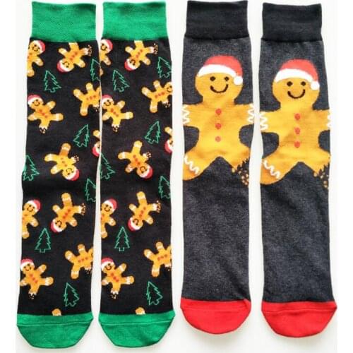 2 Pair The Latest Christmas Socks High Quality Funny Happy Art Autumn Winter Warm Party Socks Cute Snow Doll Design Socks