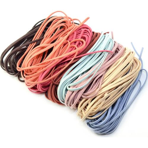 5Yards 3mm Wide Flat Elastic Rubber Bands Pure Color DIY Craft Hair Ties Rope Hair Accessories Supplies Handmade Hair Bands Gum