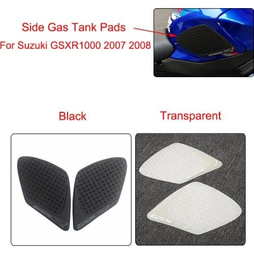 MTCLUB GSXR GSX-R 10000 Black Transparent Anti slip Fuel Tank Pad Side Gas Knee Grip Traction Pads For Suzuki GSXR1000 2007 2008