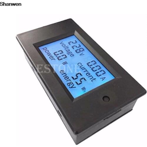 1pc Power Meter AC 80-260V LCD Digital 20A Volt Watt Power Meter Ammeter Voltmeter