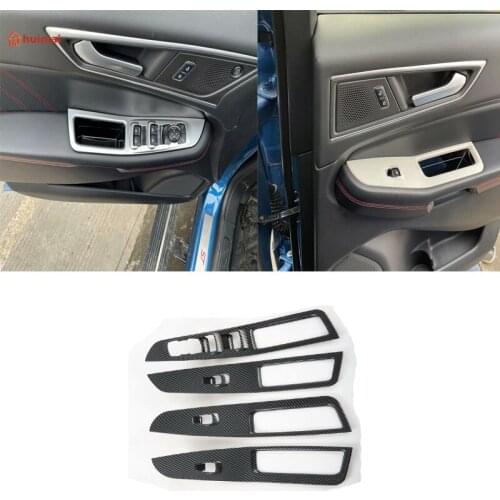 For Ford EDGE PLUS 2021 ABS Car Door Armrest Panel Window Switch Lift Buttons Covers Trim Interior Accessories