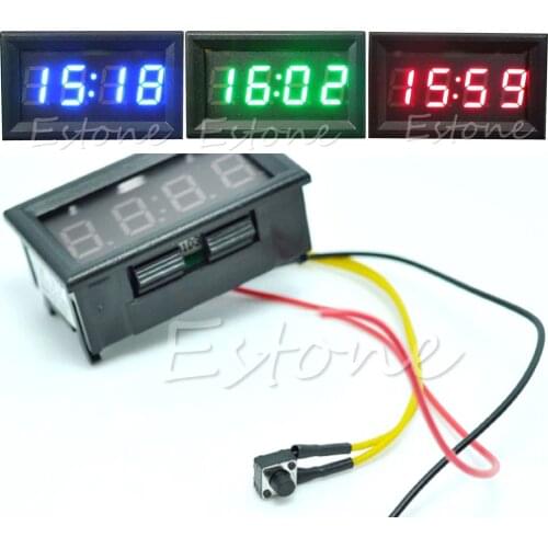 Hot Sale LED Display Digital Clock 12V/24V Dashboard Car Motorcycle Accessory 1PC Drop shipping new