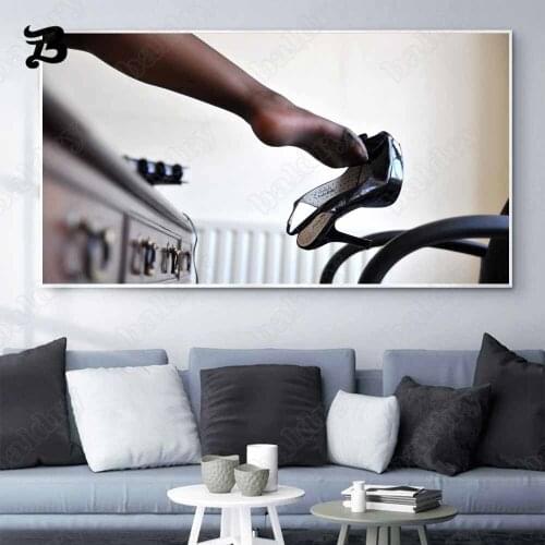 Figure Oil Painting Silk Stockings Long Beautiful Legs Wall Art Canvas Painting Wall Pictures for Living Room Home Decoration