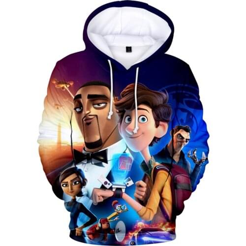 3D Anime Spies In Disguise Hoodies Men/women Cartoon Element Hoodie Personality Hip Hop Kids Children Long Sleeve Coats
