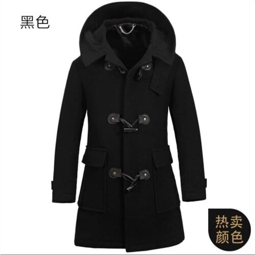 M-3xl Autumn And Winter Men Casual Wool Long Trench Coat Slim Horn Button Business Cashmere Woolen Jacket Plus Size Clothing