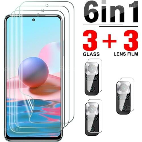 6 In 1 Full Cover Soft Hydrogel Film For Xiaomi Redmi Note 10 4G Screen Protector Camera Lens Not Glass For Readmi Note10 6.43"