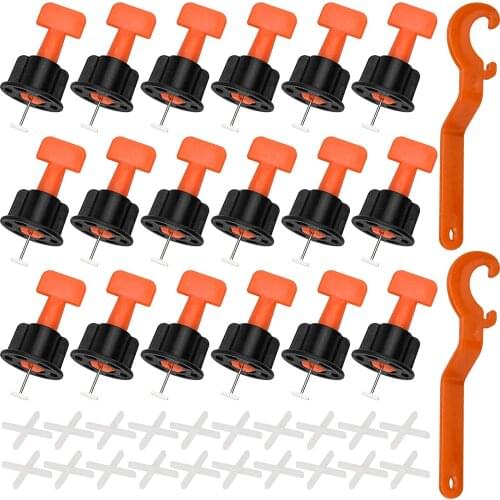 100 PCS tile levelling system kit reusable tile levelling set adjustable tile spacer with special key 200 tile cross tile