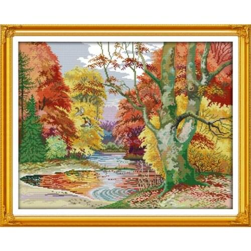A modern water from the wind cross stitch kit 18ct 14ct 11ct count printed canvas stitching embroidery DIY handmade needlework