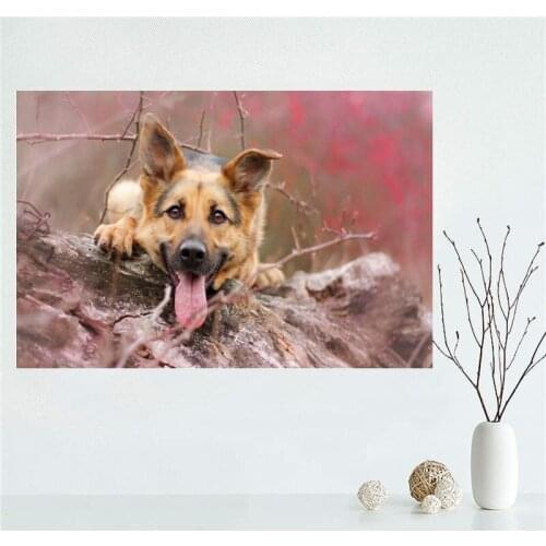 New arrival Custom German Shepherd Canvas Painting Poster Home Decor Cloth Fabric Wall Art Poster for Living Room