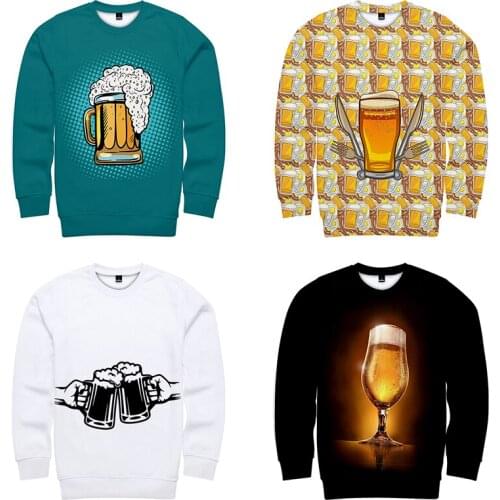 New 3d Print Funny Beer Hoodies Fashion Men Women Capless Sweatshirts Casual Long Sleeve Sport Harajuku 3D Hoodie Pullover Tops