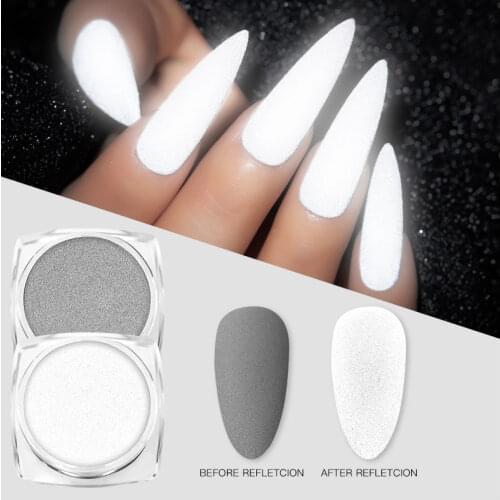 Reflected Nail Glitter Powder Dipping Nail Powder Creative Fashion Nail Powder Dust Sparkling Pigment Fluorescent Nail Art Decor