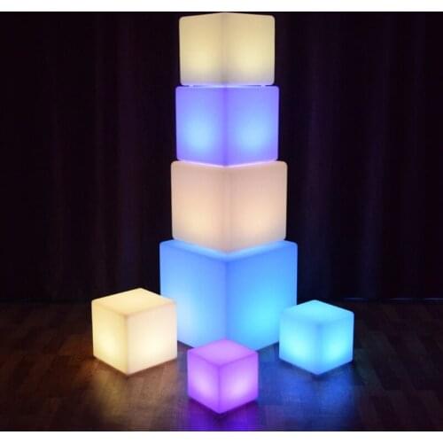 10CM/15CM/20CM Remote LED Colorful Changing Mood Cubes Night Rechargeable Glow Lamp Light Home Decor Romantic Lighting Q
