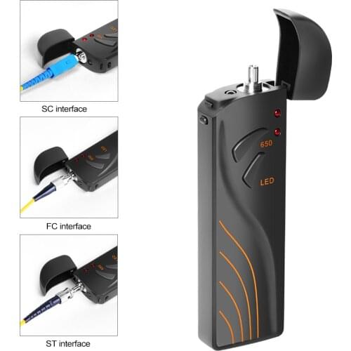 Handheld 10mw Fiber Optic Tester Portable Pen Type Red Light Visual Fault Locator Rechargeable Clampshell Fiber Test Pen