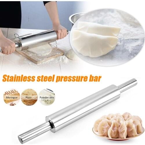 Stainless Steel Rolling Pin Non-Stick Pastry Dough Roller Bakeware Pizza Noodles Cookie Pie Making Baking Tools Kitchen Tools