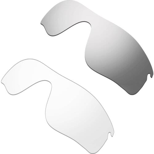 HKUCO For Radarlock Path Sunglass Polarized Replacement Lenses Color-Silver & Transparent 2 Pairs
