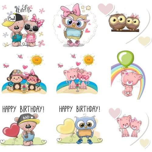 Iron on Transfer for Clothing Thermoadhesive Patches Stickers Diy Cartoon Patch Textile Vinyl Stripes Appliques for T Shirt A