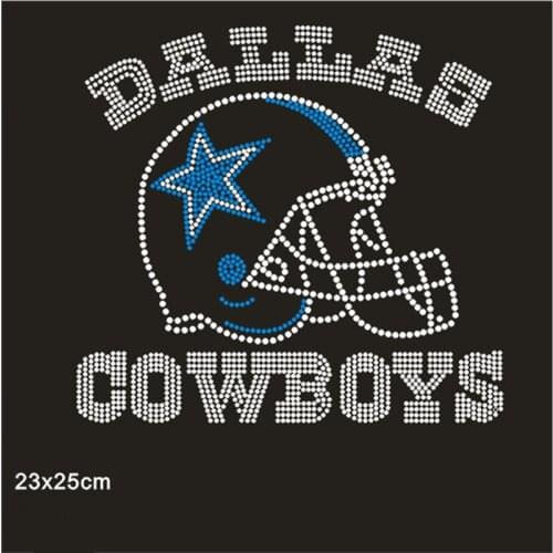 Cowboys Thermal transfers Customize Rhinestones Garment Appliques Iron On Rhinestone Transfer Designs Apparel Accessories