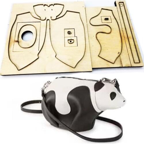 Japan Steel Blade DIY Leather Craft Panda Design Zipper Shoulder Bag Die Cutting Knife Mould Set Punch Tool Template