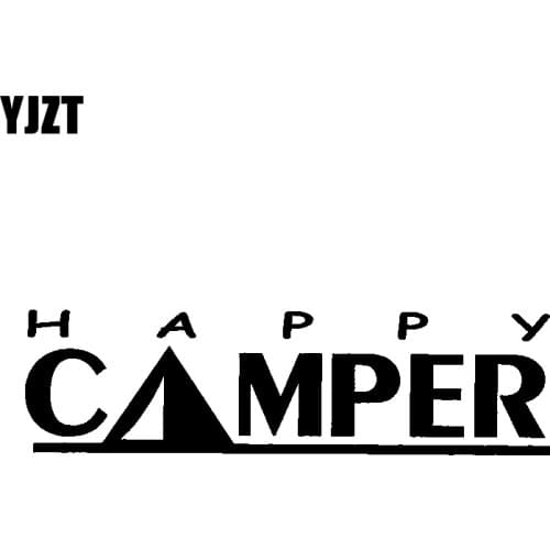 YJZT 15.5CM*4.4CM Funny Happy Camper Vinyl Waterproof Decal Car Sticker Car Styling C11-1324