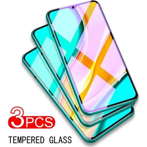 3 Pcs Full Cover Glass on the Tempered Glass For XiaoMi Redmi Note 9 7 8 Pro 9S 8T Redmi 9A 8A 7A Screen Protector Glass Film
