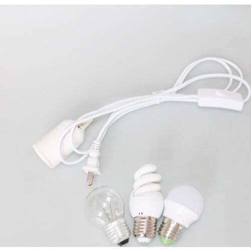 1.8m EU Power Cord Cable E27/E14 Lamp Base Holder Hanging Pendant LED Light Fixture Lamp Bulb Socket Cord Adapter with Switch