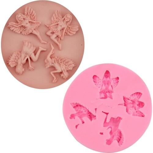 1Pcs Cute Angel Girl Flower Fairy silicon mold Non-Stick Cake Decoration Tools Cake Mold Fondant Chocolate Molds