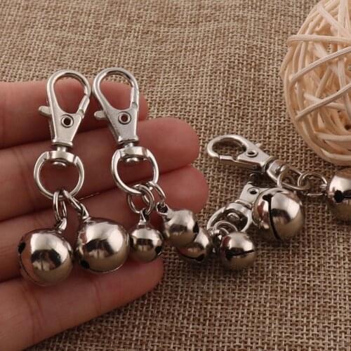 10pcs Lobster Swivel Clasps jingle bells,38mm Silver Jingle Bells Christmas bells,Key chain keychain,Durable Jingle Bells