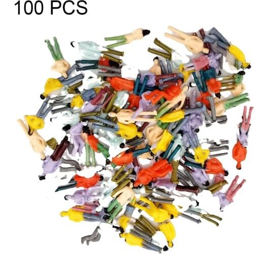 100Pcs 1:75 Scale DIY Multicolor Mixed Model People Figures Miniature Toy Gift