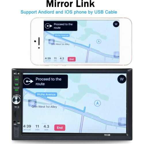 2 Din Car Radio Bluetooth 7" Touch Screen Stereo FM Audio Stereo MP5 Player SD USB With / Without Camera 12V HD