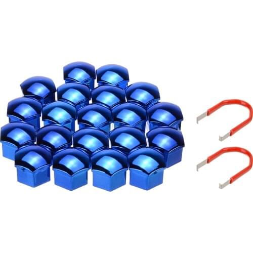 20pcs 17mm Wheel Nut Bolt Head Cover Cap Auto Wheel Nut Bolt Dustproof Cover Caps with Removal Tool Tire Wheel Accessories