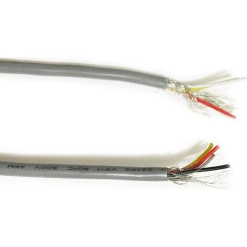 28AWG 2 3 4 core shielded wire UL 2547 2 meter Audio Line signal cable wire shield wire for amplifier DIY Black Grey Wire