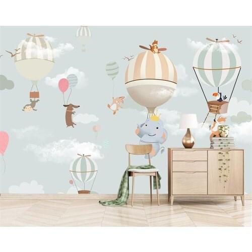 Beibehang Custom wallpaper 3d photo murals cartoon hot air balloon TV background wall living room bedroom wall papers home decor