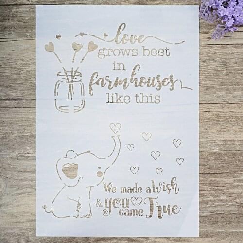 A4 A3 A2 Size DIY Craft Layering Love Stencil For Wall Painting Scrapbooking Stamping Stamp Album Decorative Embossing Paper Card
