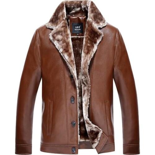 Black brown motorcycle leather jackets men jaqueta de couro masculino autumn winter thickening male PU plus velvet suit collar