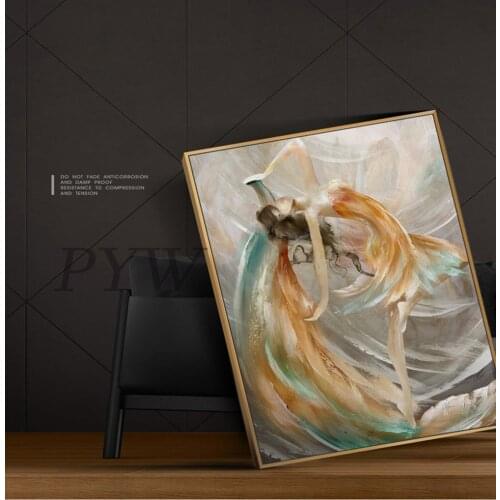 Living Room Decor Lady Dancing Canvas Picture Wall Art 100% Hand-painted Woman Oil Painting Modern Large Size Home Decor