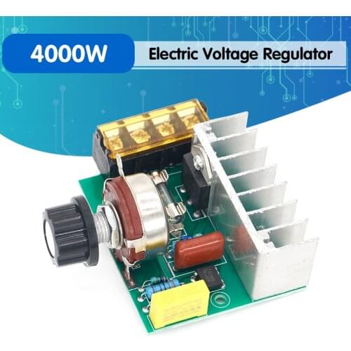 4000W 0-220V AC SCR Electric Voltage Regulator Motor Speed Controller Dimmers Dimming Speed With Temperature Insurance