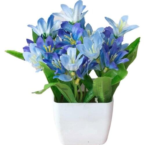 Artificial Lily Flower Fake Simulation Faux Plant Home Garden Office Cafe Decorative Wedding Party Bonsai Decor Accessories 2021