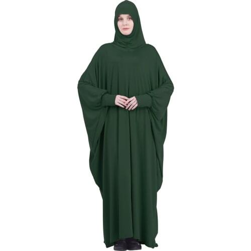Islamic Ramadan Prayer Abaya Dress Women Muslim Long Khimar Hijab Niqab Robe Burka Arab Dubai Headcover Gown Jilbab Kaftan 2pcs