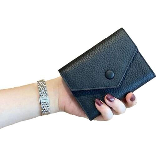 Nuleez Genuine Cowhide Leather Short Wallet Real Skin Classical Design Korea Style Factory Handmade Whole sale Customer Order