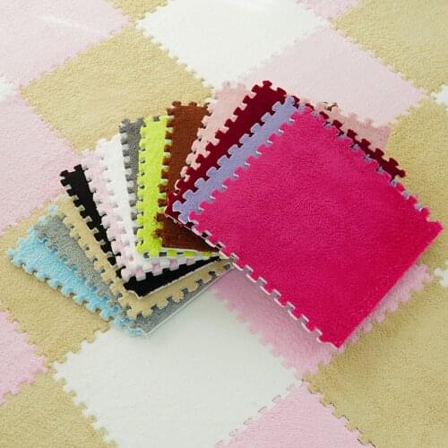 5PCS bedroom carpet full room square puzzle plush padded bedside floor washable foam stitching floor mat
