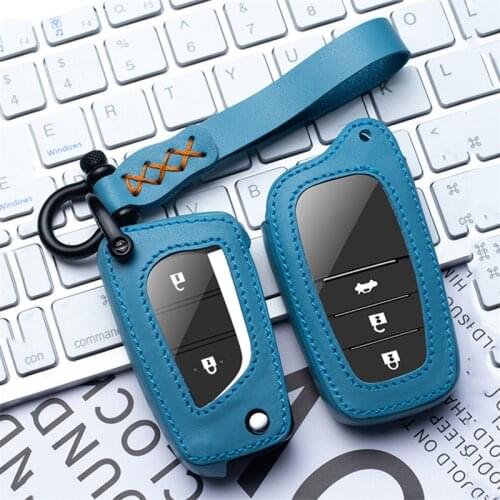 Leather Car Key Shell Cover Case For Toyota Chr Land Cruiser 200 Auris Corolla Avensis Verso Yaris Aygo Scion TC IM Accessories