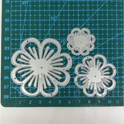 Metal Cutting Dies 3pc 3D Flower Frame DIY Stencils Scrapbooking Photo Album Embossing Paper Card Making Decor 2021 Punch