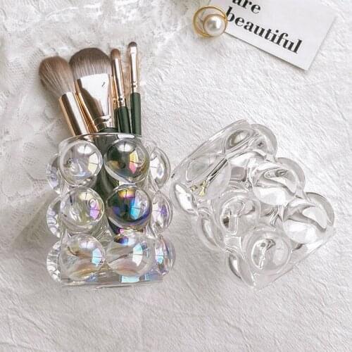 Multifunctional Crystal Storage Rack Makeup Brush Makeup Rack Pen Holder Light Luxury Creative Ins Desktop Storage Decoration