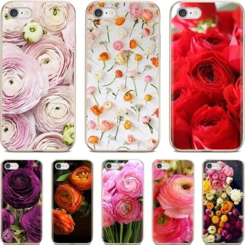 Phone Soft Cover For Samsung Galaxy J1 J2 J3 J4 J5 J6 J7 J8 Plus 2018 Prime 2015 2016 2017 EU Colorful Peach Ranunculus Flowers