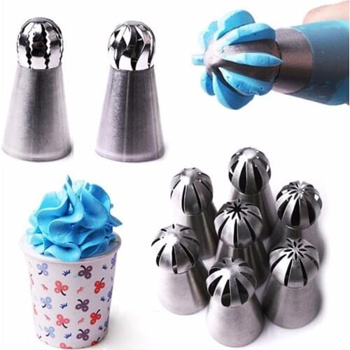 1Pcs Russian Flower Cake Decorating Icing Piping Nozzles Pastry Tips Baking Tools TOP Stainless Steel Nozzles Cakes Decoration