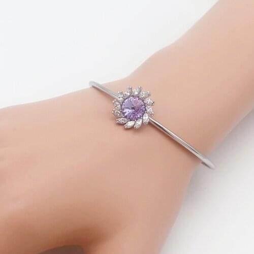 11.11 New Flower Design Cuffs Bangle made with Austrian Crystal for Women Party Accessories Best Christmas Girls Bijoux GIft