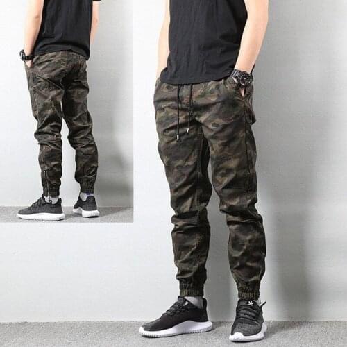 Spring and autumn new mens casual pants Harlan mens costume foot pants tide brand tooling camouflage pants