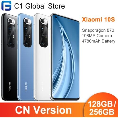 Original Xiaomi Mi 10S 5G Smartphone 128GB/256GB Snapdragon 870 Octa Core 6.67" display 108MP Camera 90Hz 33W fast charger NFC