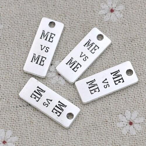JAKONGO Sports "Me & Me" Charms Pendants for Jewelry Making Bracelet DIY Accessories 24x10mm 10pcs